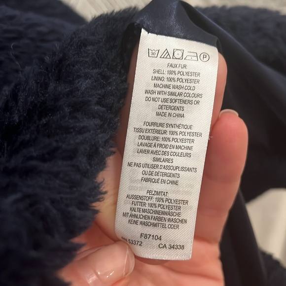 Navy Faux Fur Teddy Coat -pea coat style - Picture 8 of 8